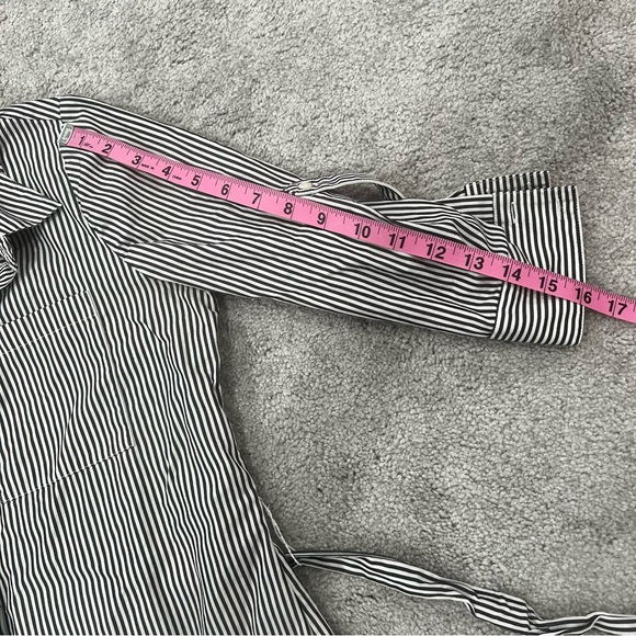 Dylan Gray Stripe Cotton Poplin Button Down Shirt Dress Women’s XS - Picture 9 of 9